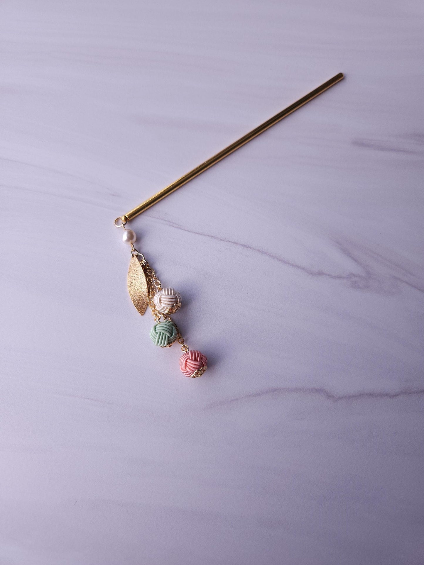 Kanzashi - Pink Green White