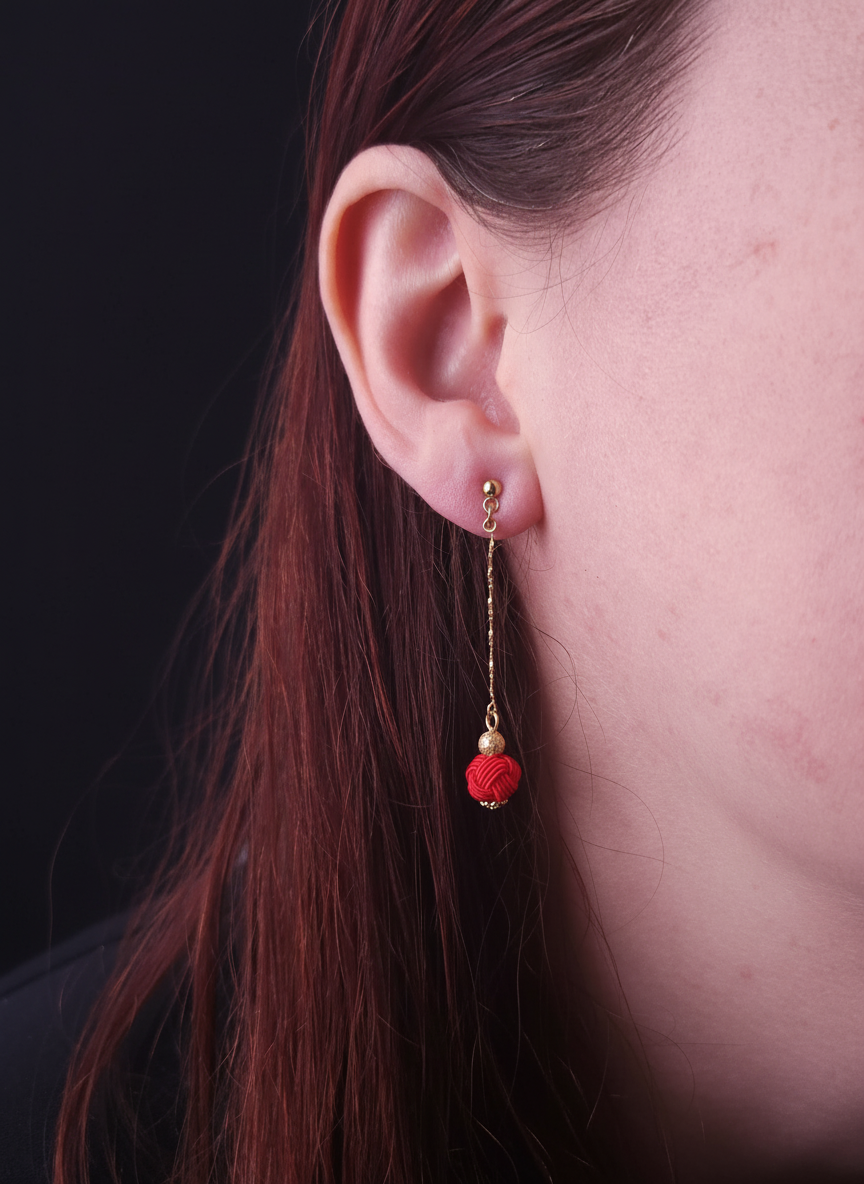 Long Drop Earrings - Metallic Silver
