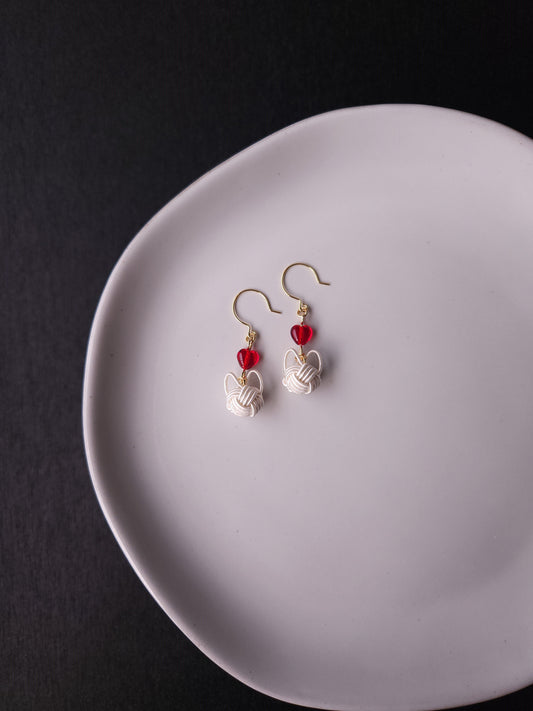 Cat and Heart - White x Red