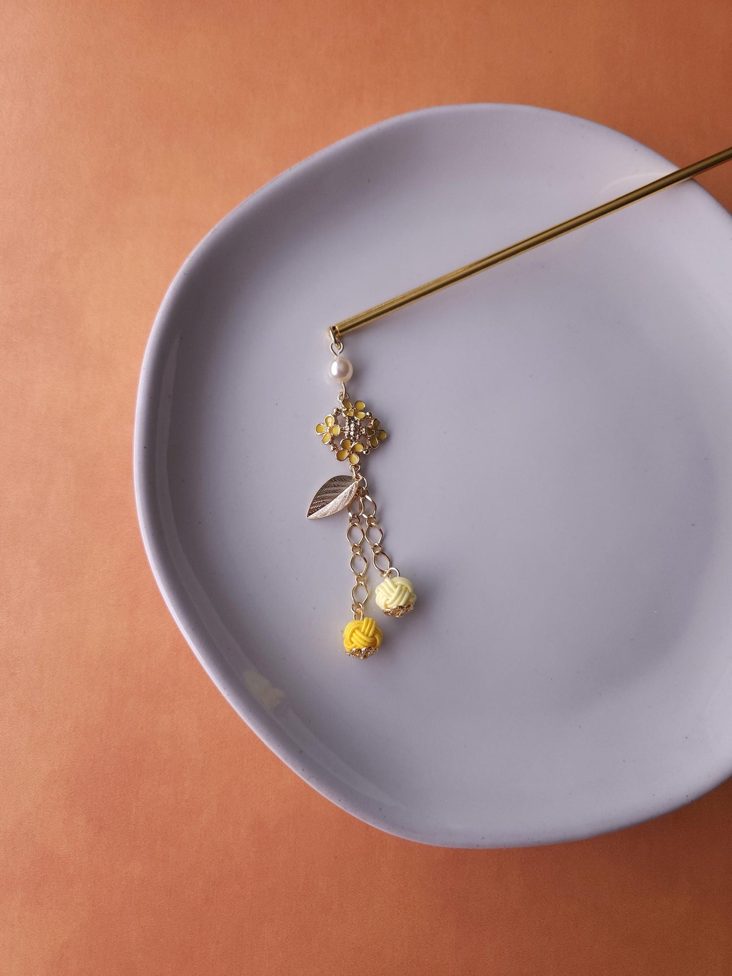 Kanzashi - Yellow Flower