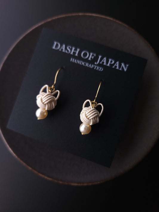 Cat Head Earrings - White