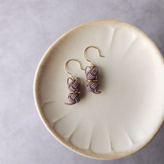 Cat Earrings - Satin Taupe