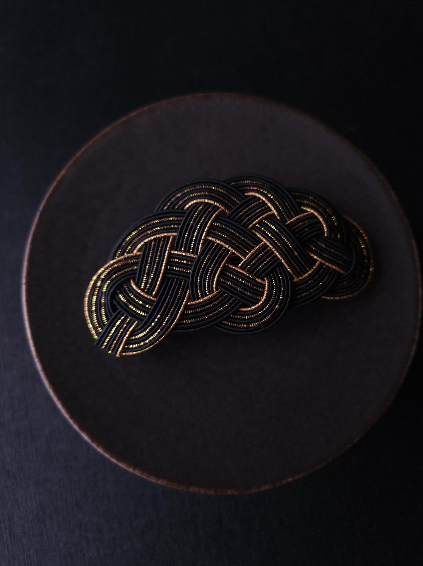 Hair Barrette - Black and Gold