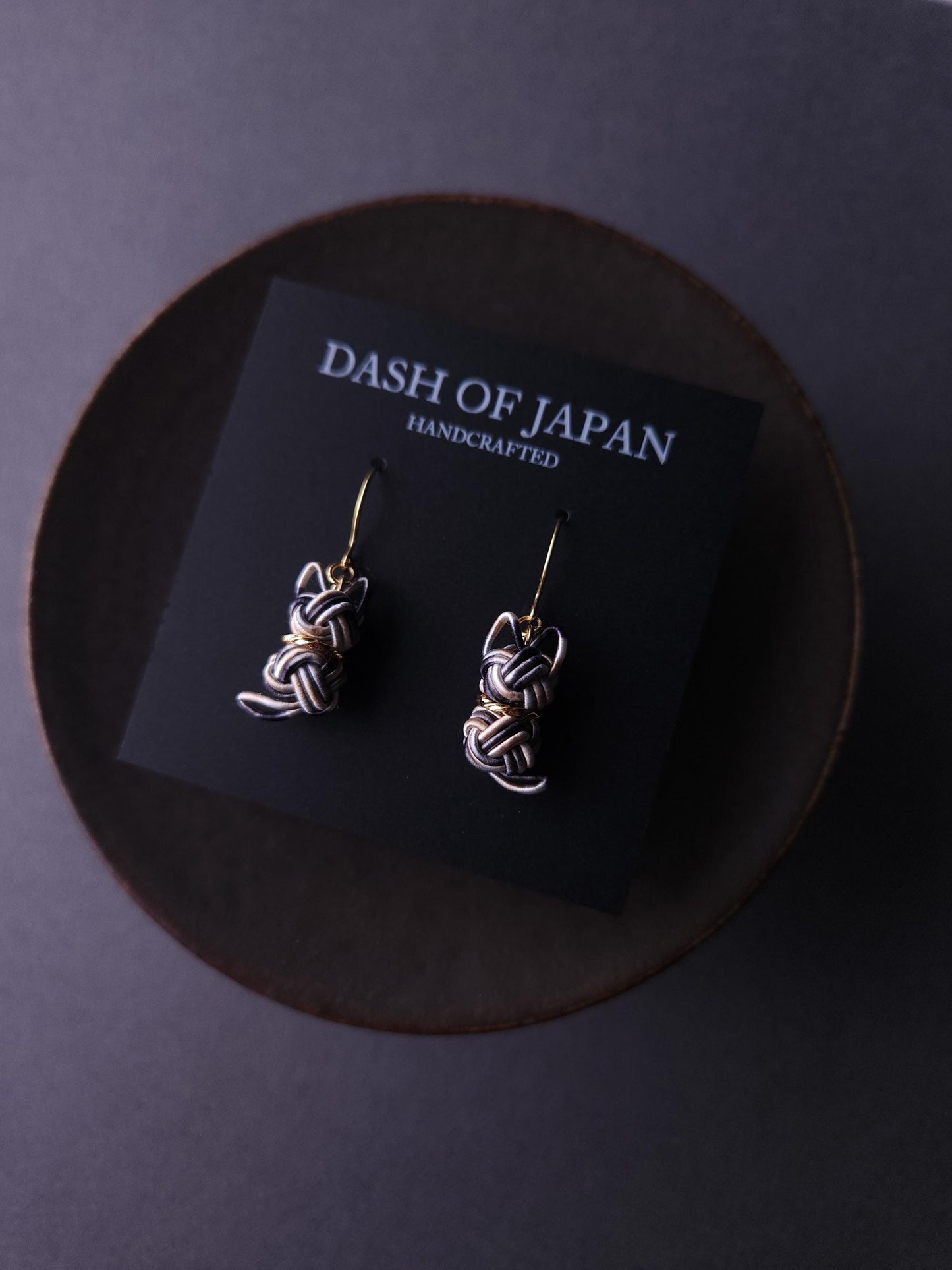 Cat Earrings- Black and White Bicolor