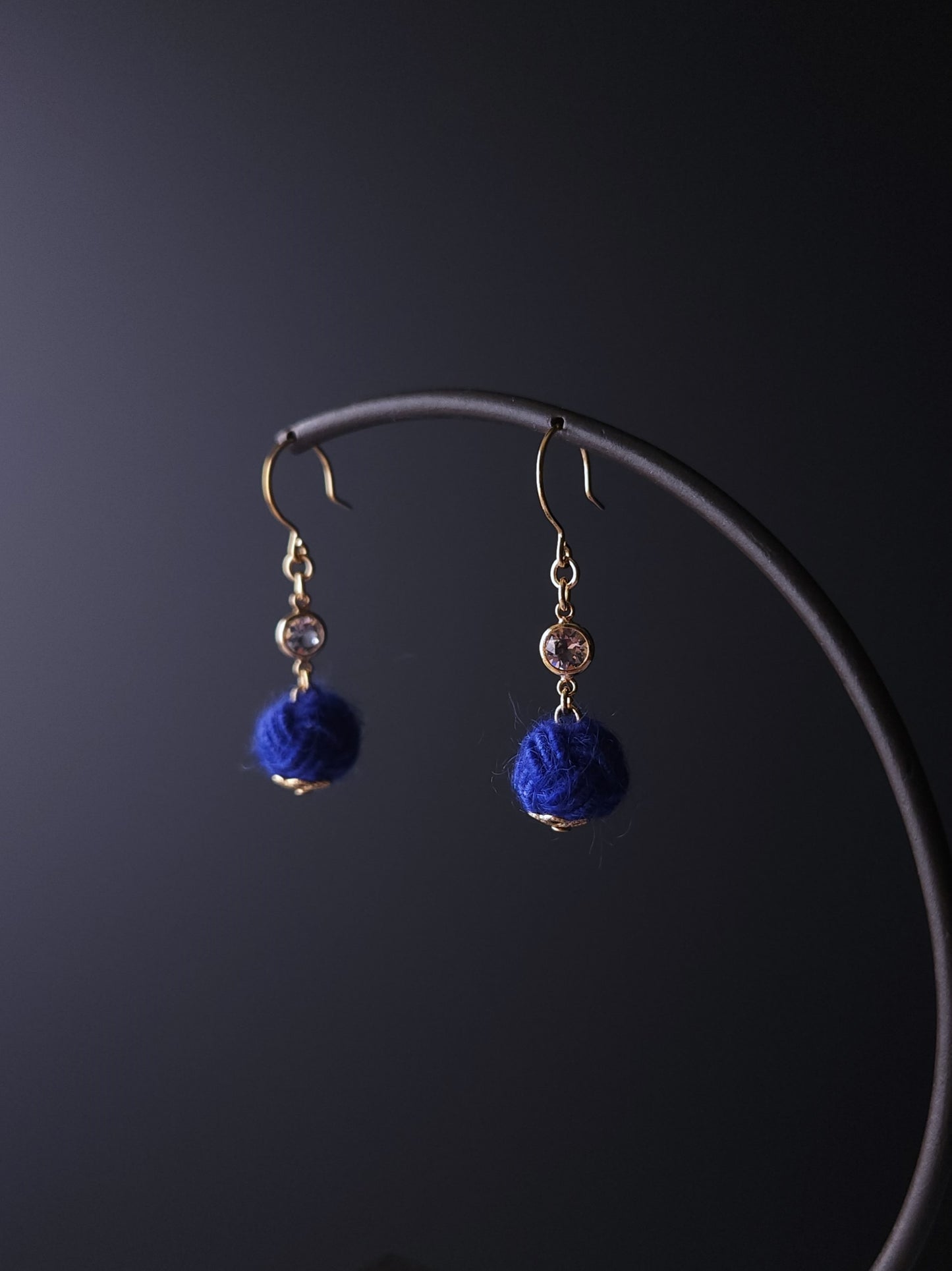 Japanese Mizuhiki Drop Earrings - Fluffy Blue