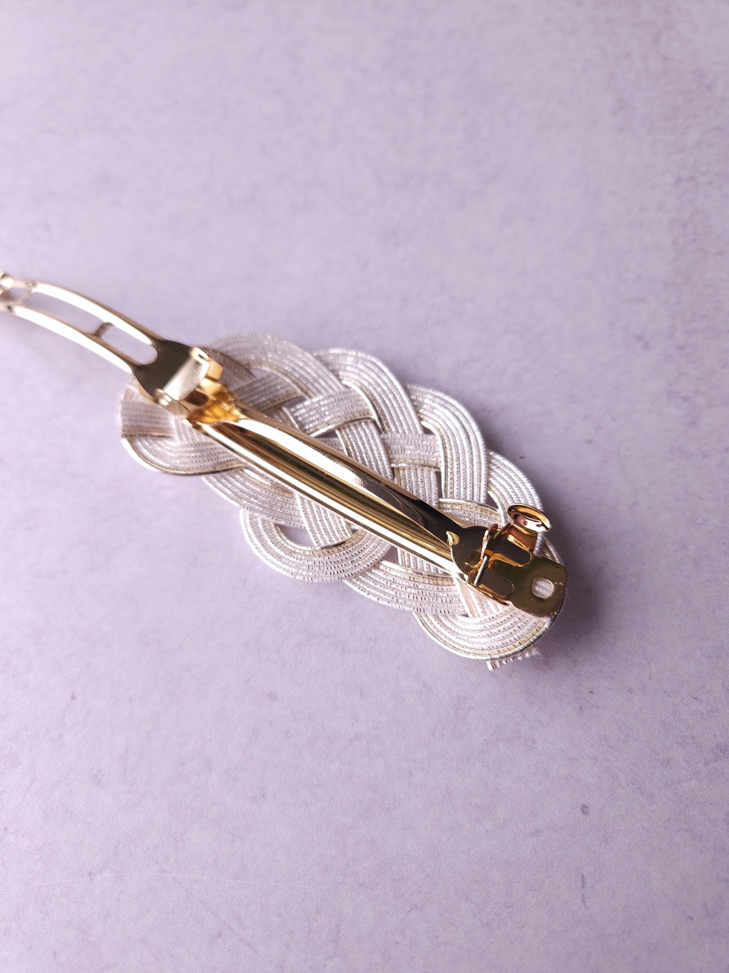 Hair Barrette - Metallic silver