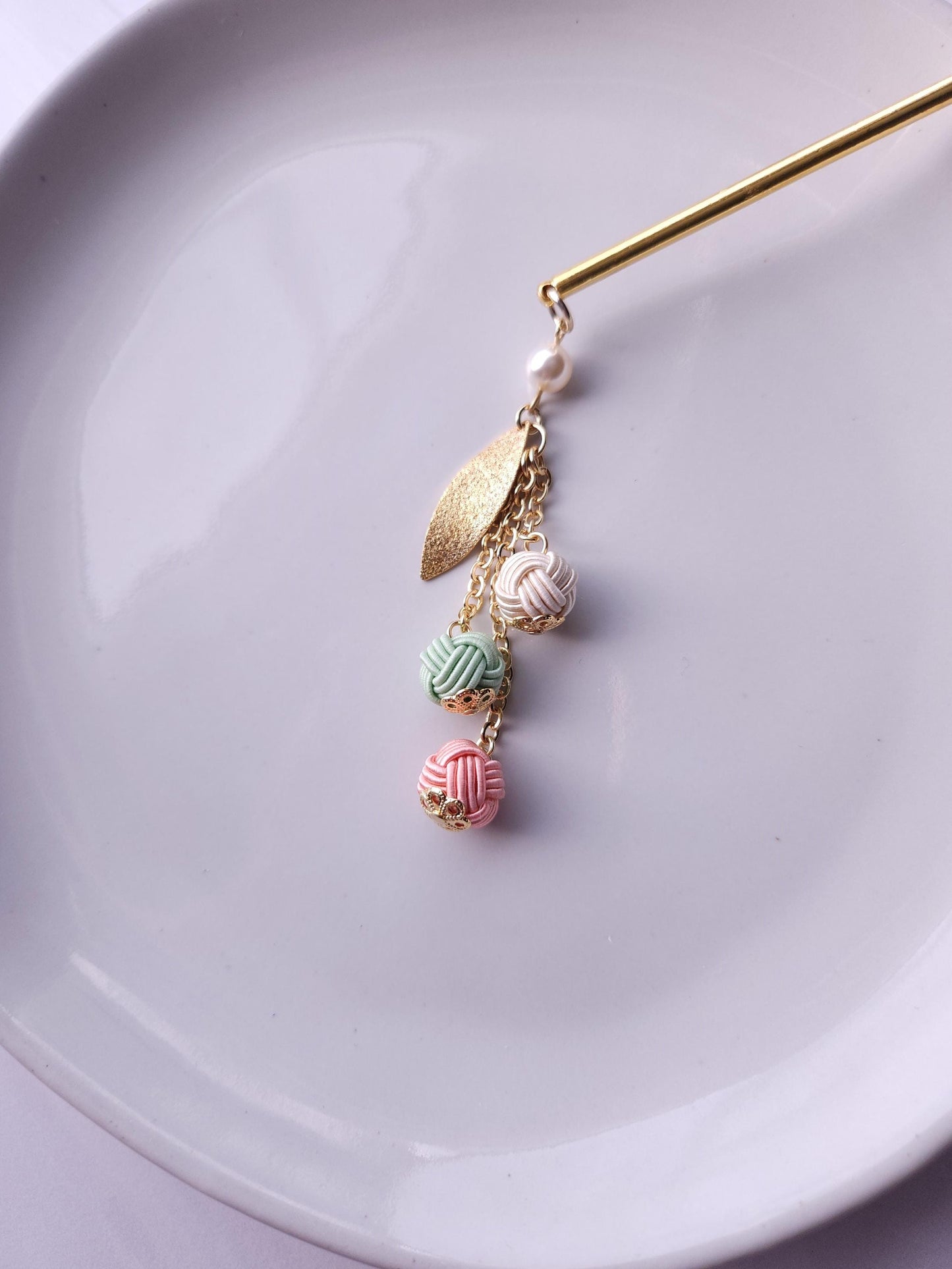 Kanzashi - Pink Green White