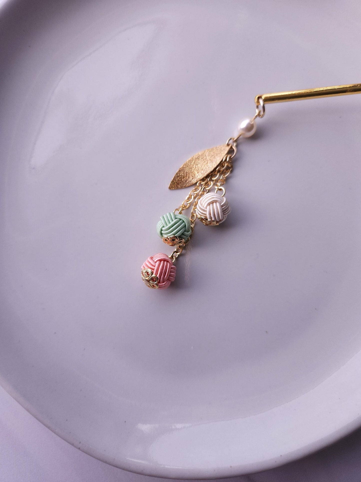 Kanzashi - Pink Green White