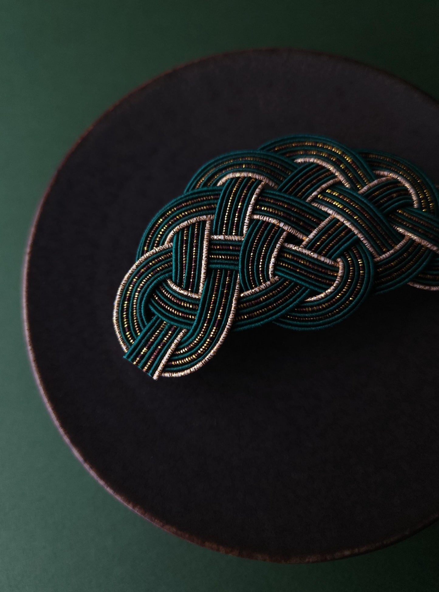 Hair Barrette - Deep Green