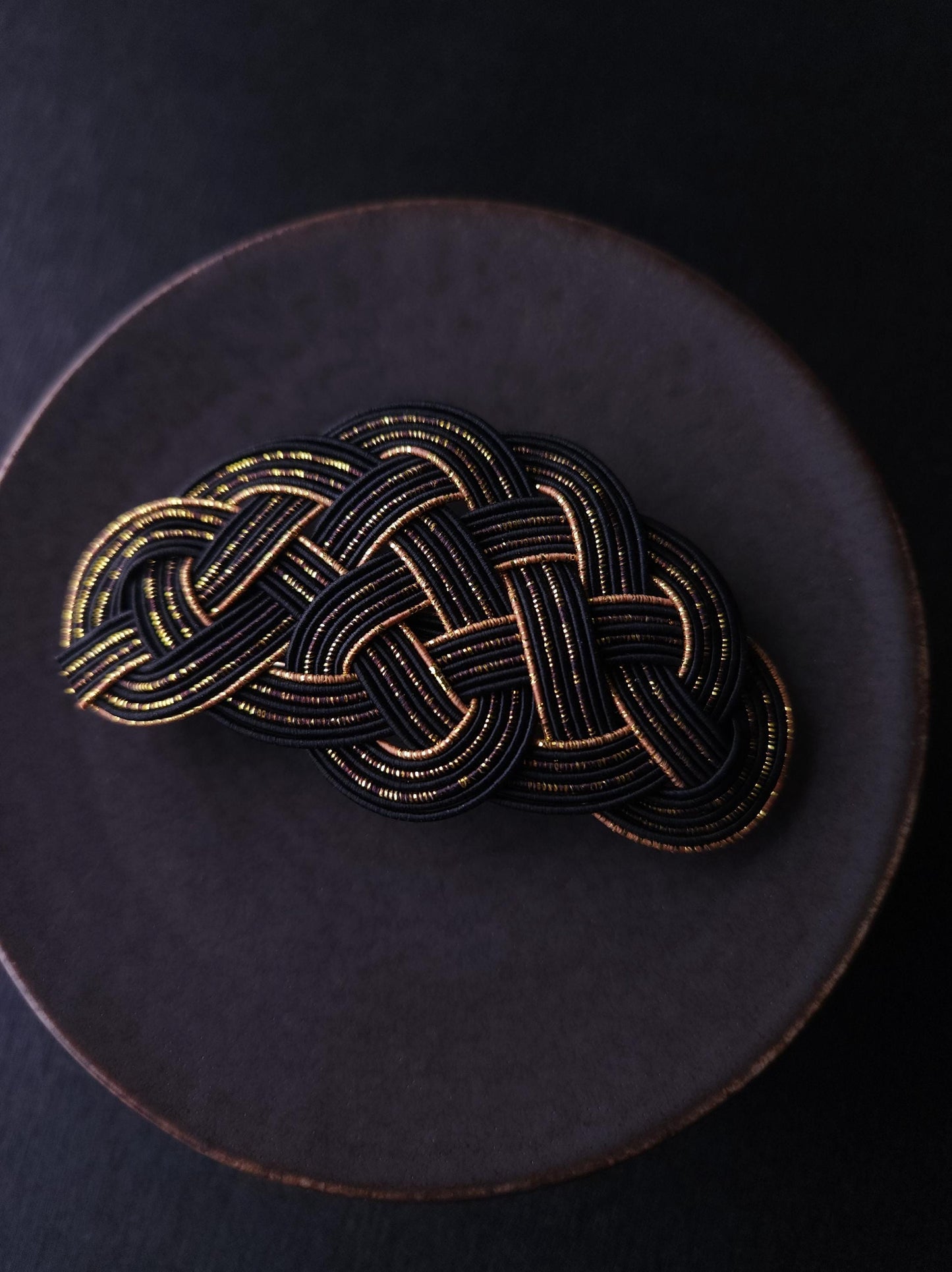 Hair Barrette - Black and Gold
