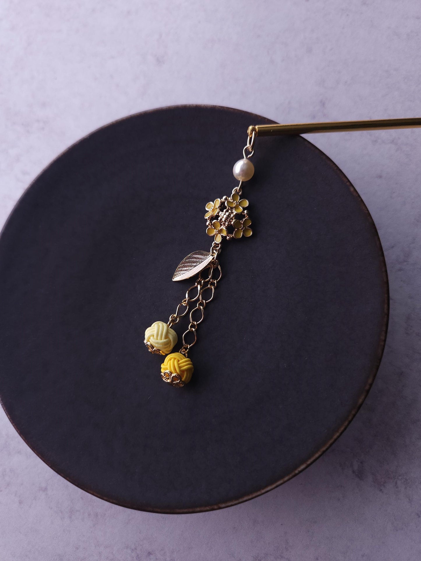 Kanzashi - Yellow Flower