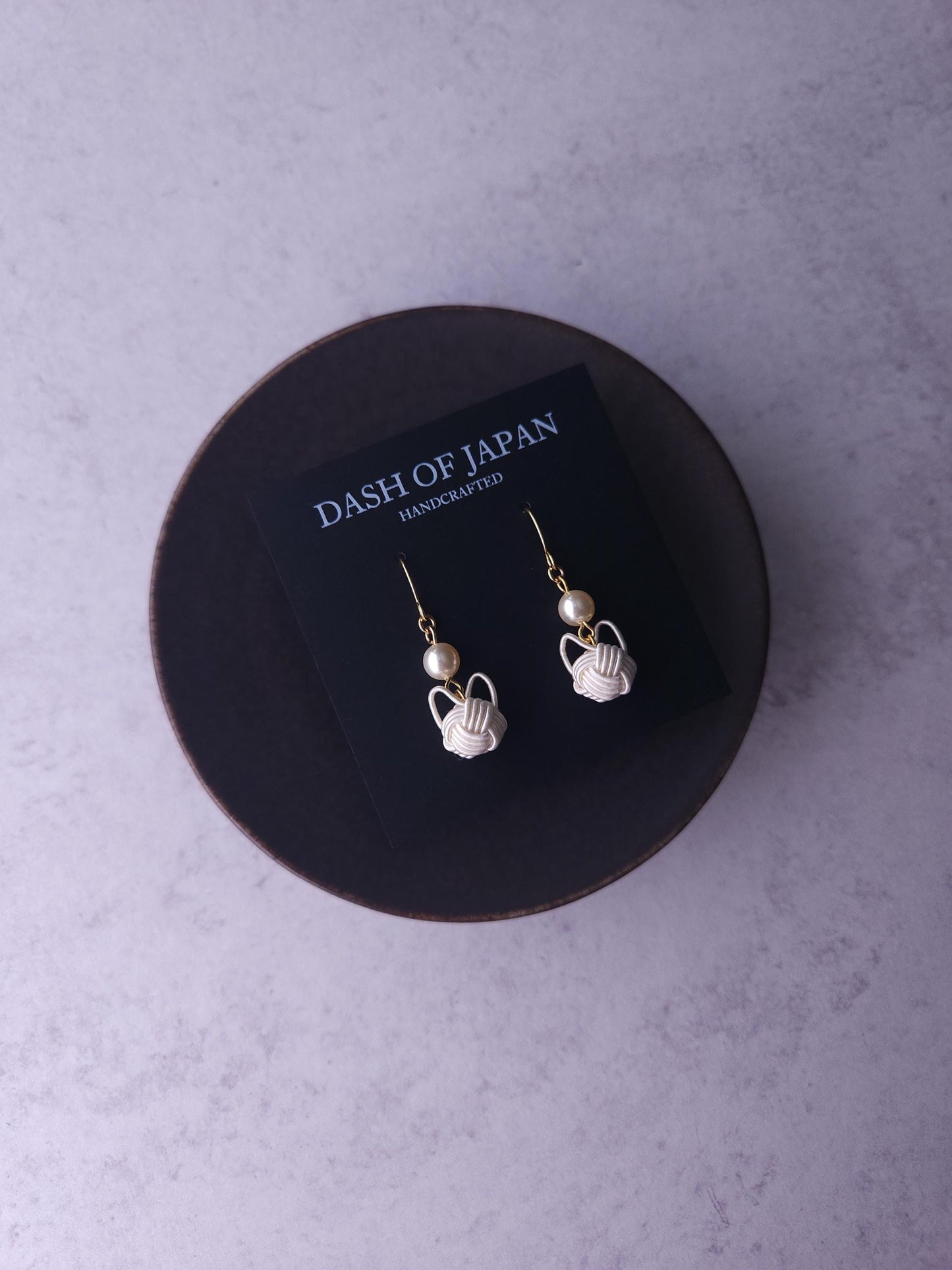 Cat Drop Earrings- White