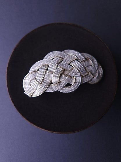Hair Barrette - Metallic silver