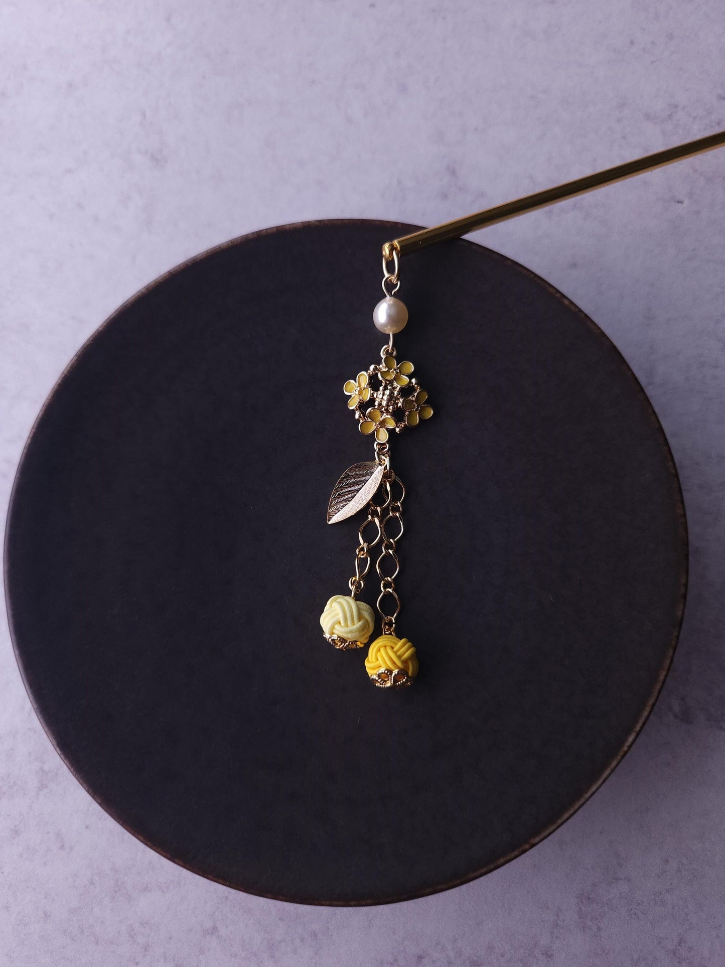 Kanzashi - Yellow Flower