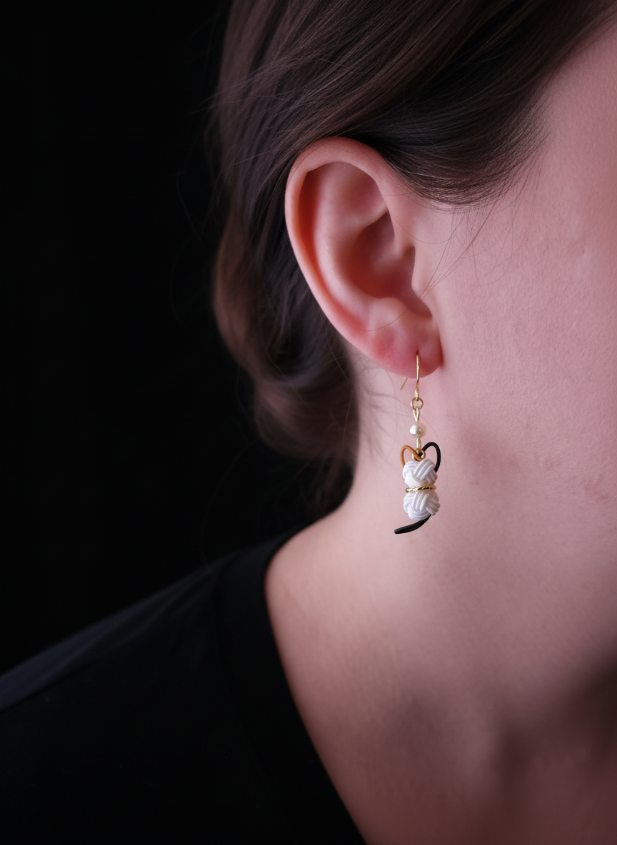 Cat Earrings  - Deep Green
