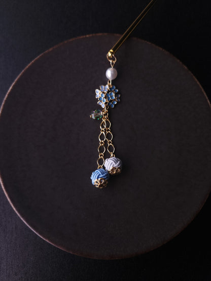 Ajisai Kanzashi - Blue & Purple
