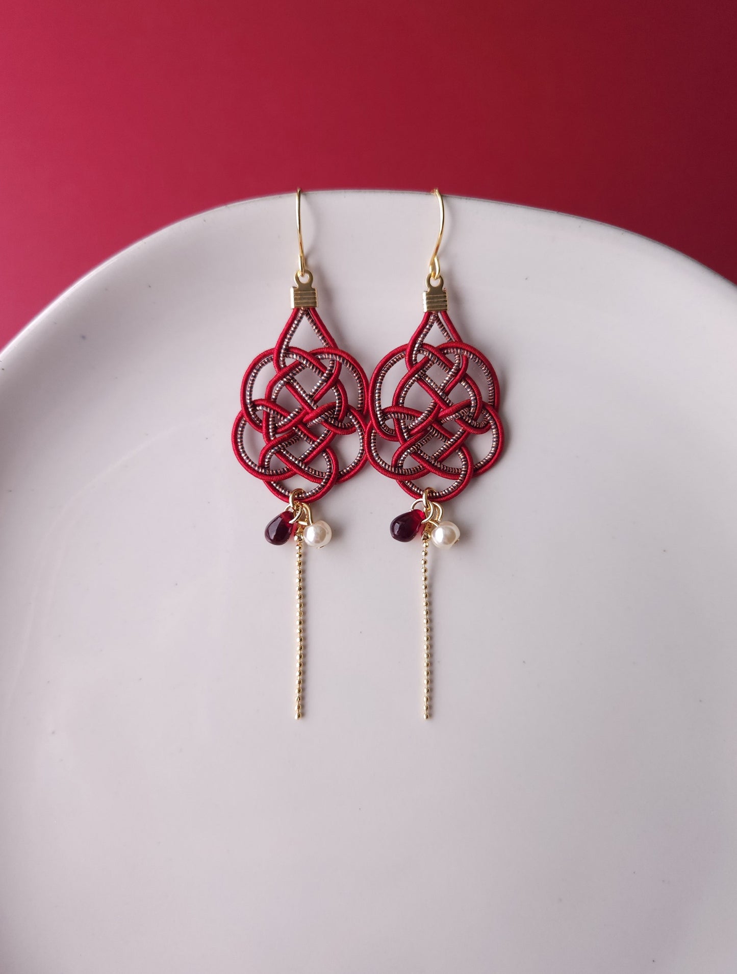 Geometric - Wine Red