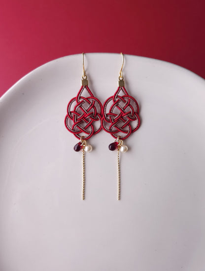 Geometric - Wine Red
