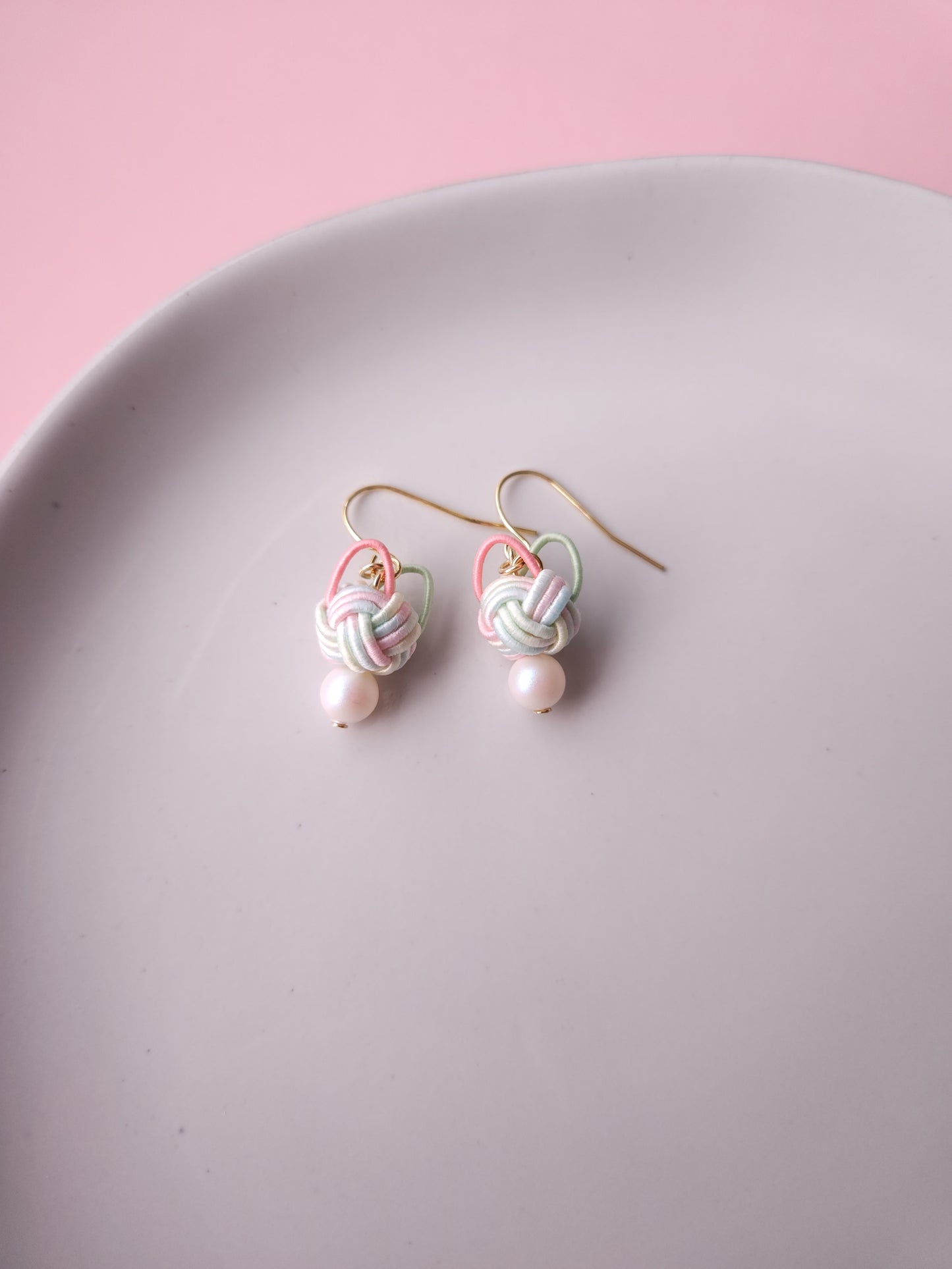 Cat Head  Earrings - Pastel Rainbow