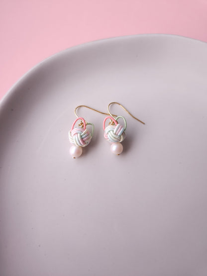 Cat Head  Earrings - Pastel Rainbow