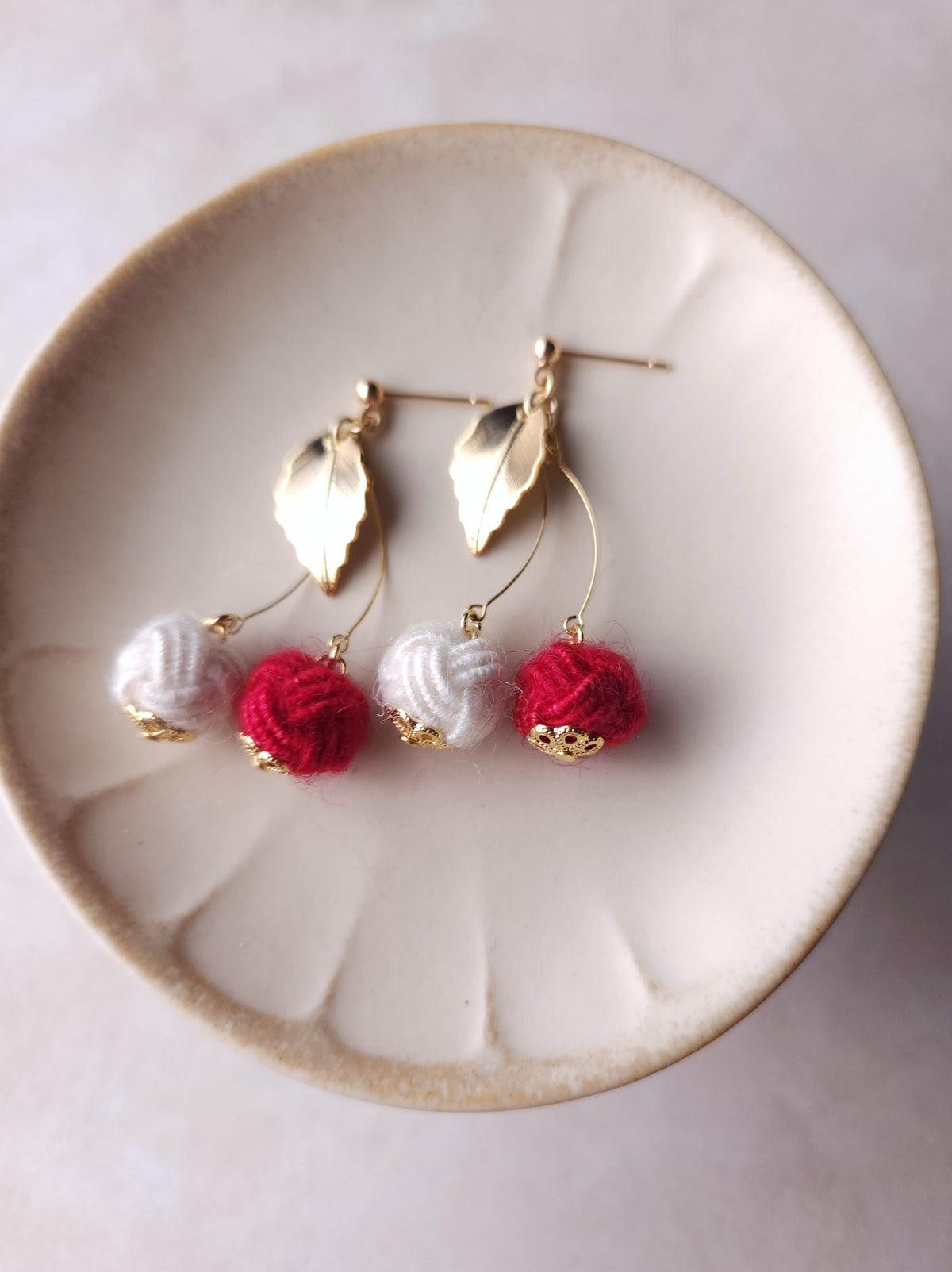 Fluffy Cherry Drop - Red and White