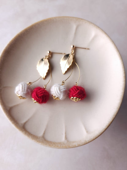 Fluffy Cherry Drop - Red and White