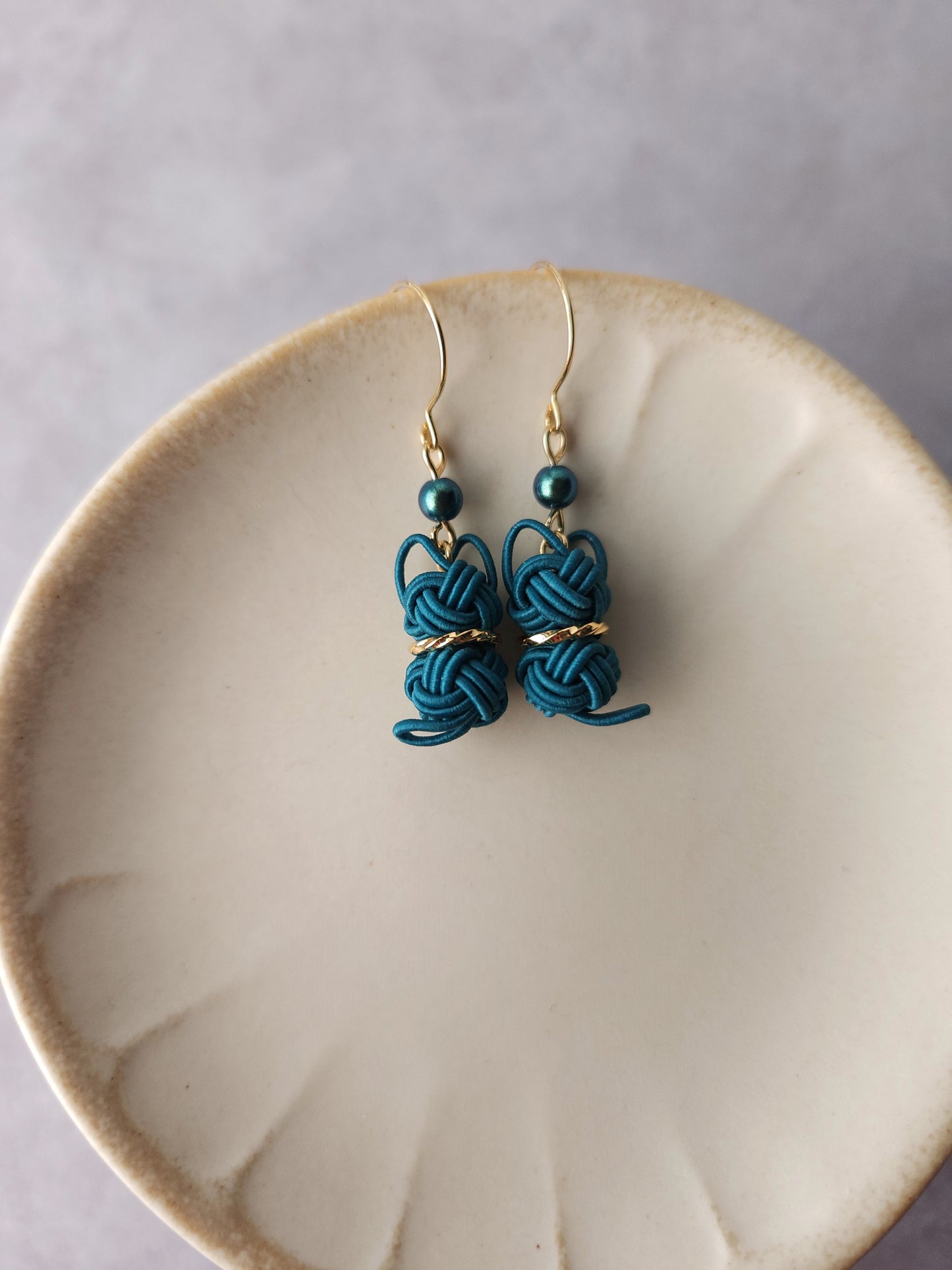 Cat Earrings  - Teal Green