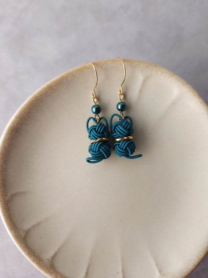 Cat Earrings  - Teal Green