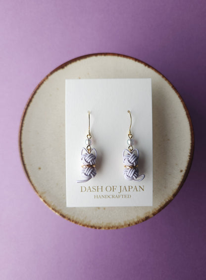 Cat Earrings - Lavender Gray