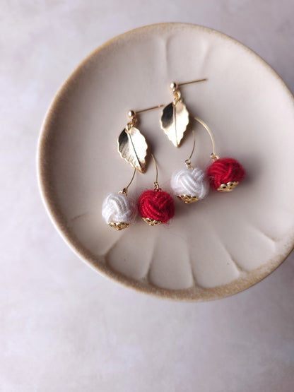 Fluffy Cherry Drop - Red and White