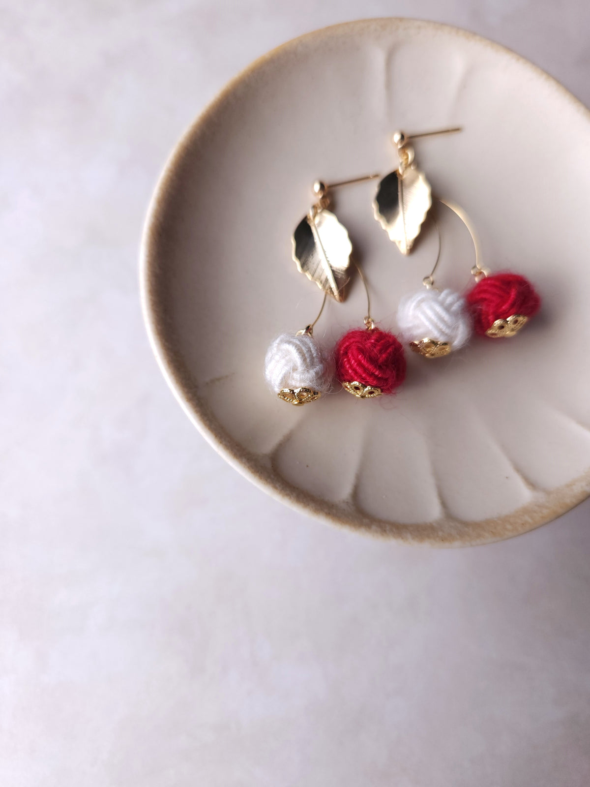 Fluffy Cherry Drop - Red and White