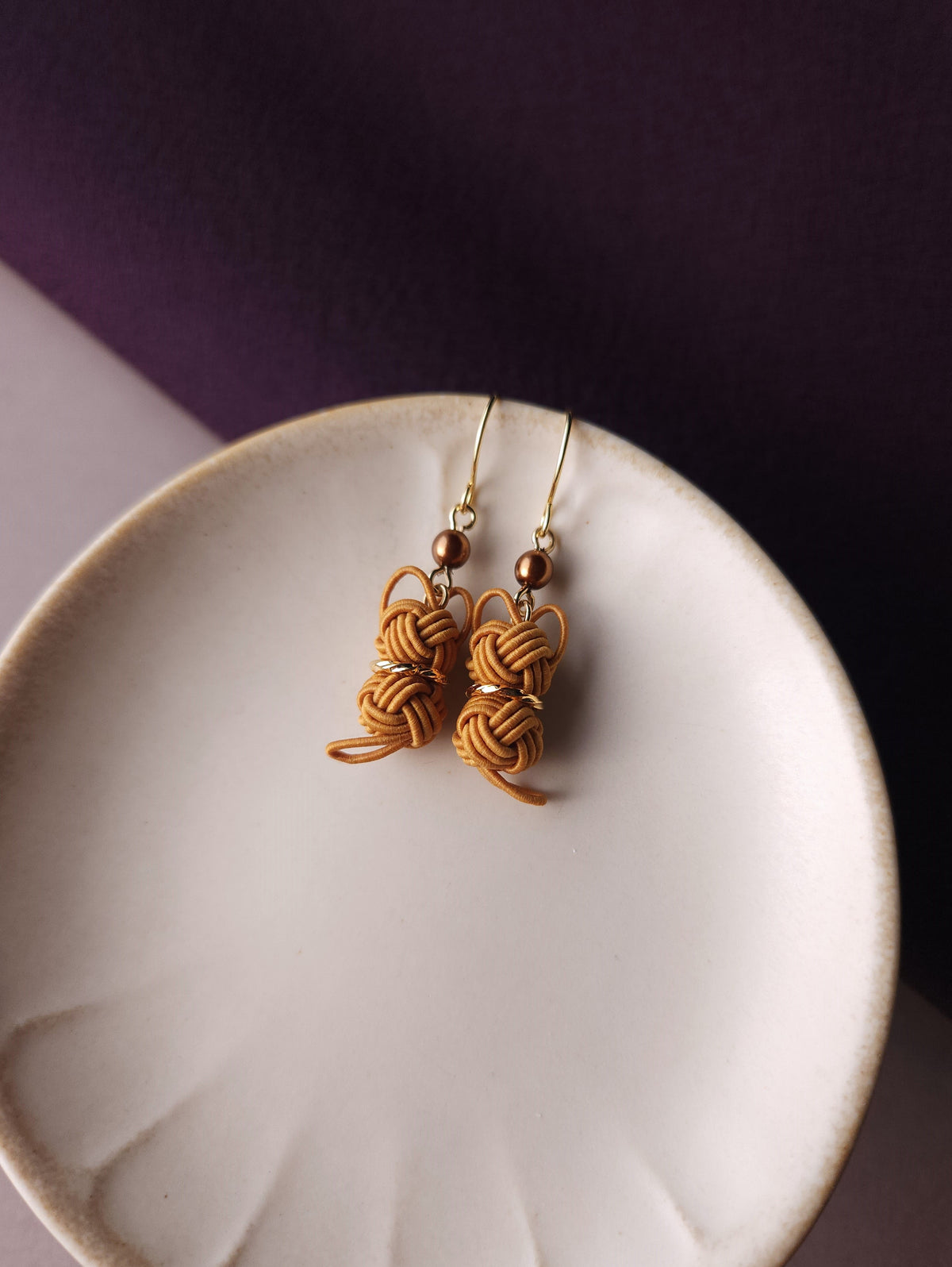 Cat Earrings  - Caramel Orange