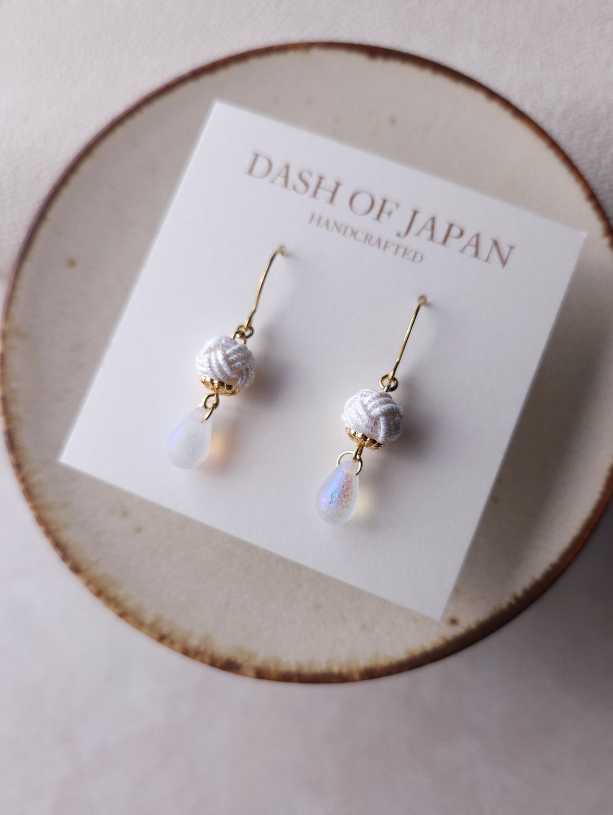 Simple Drop Earrings -  Holographic White