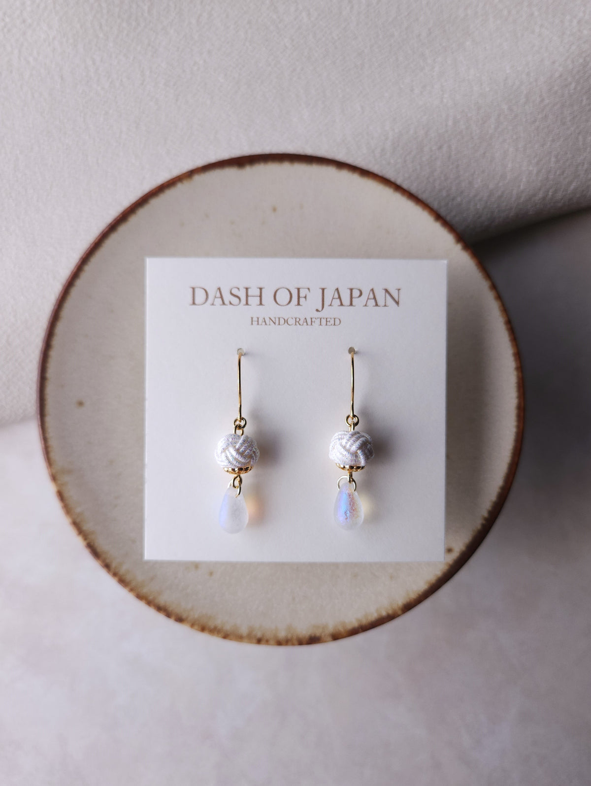 Simple Drop Earrings -  Holographic White