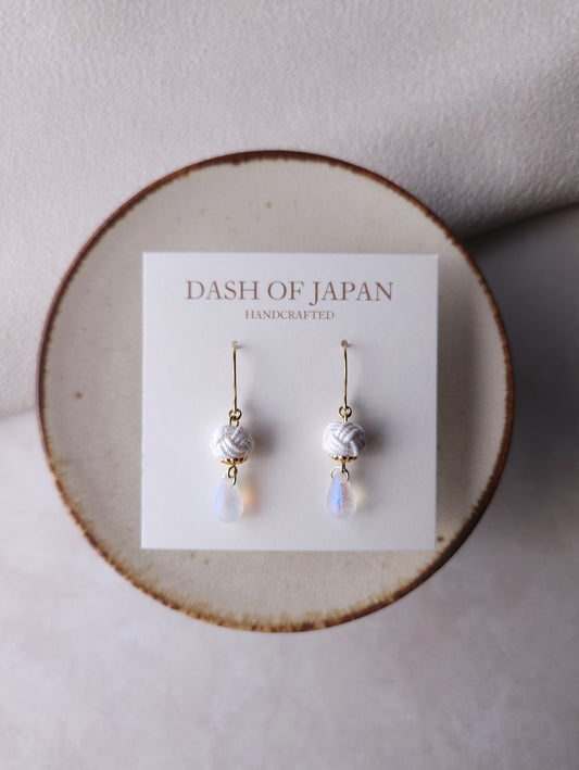 Simple Drop Earrings -  Holographic White