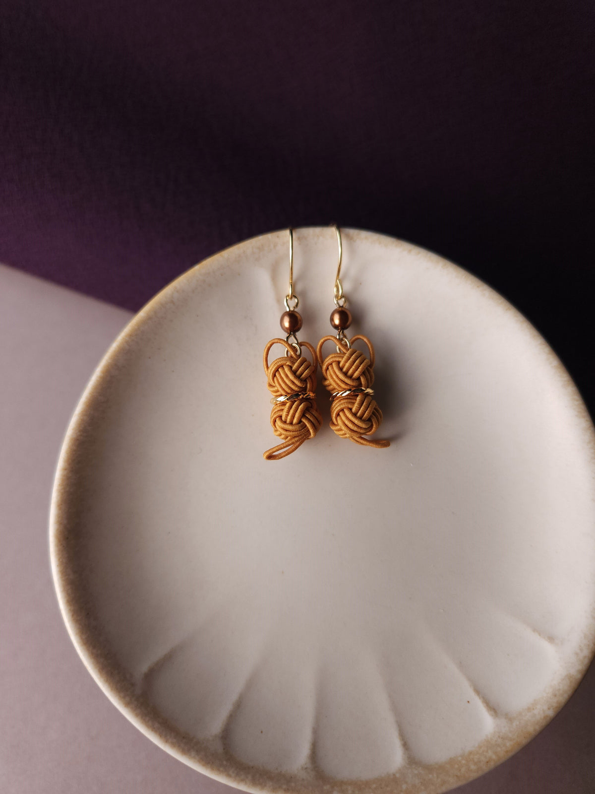 Cat Earrings  - Caramel Orange