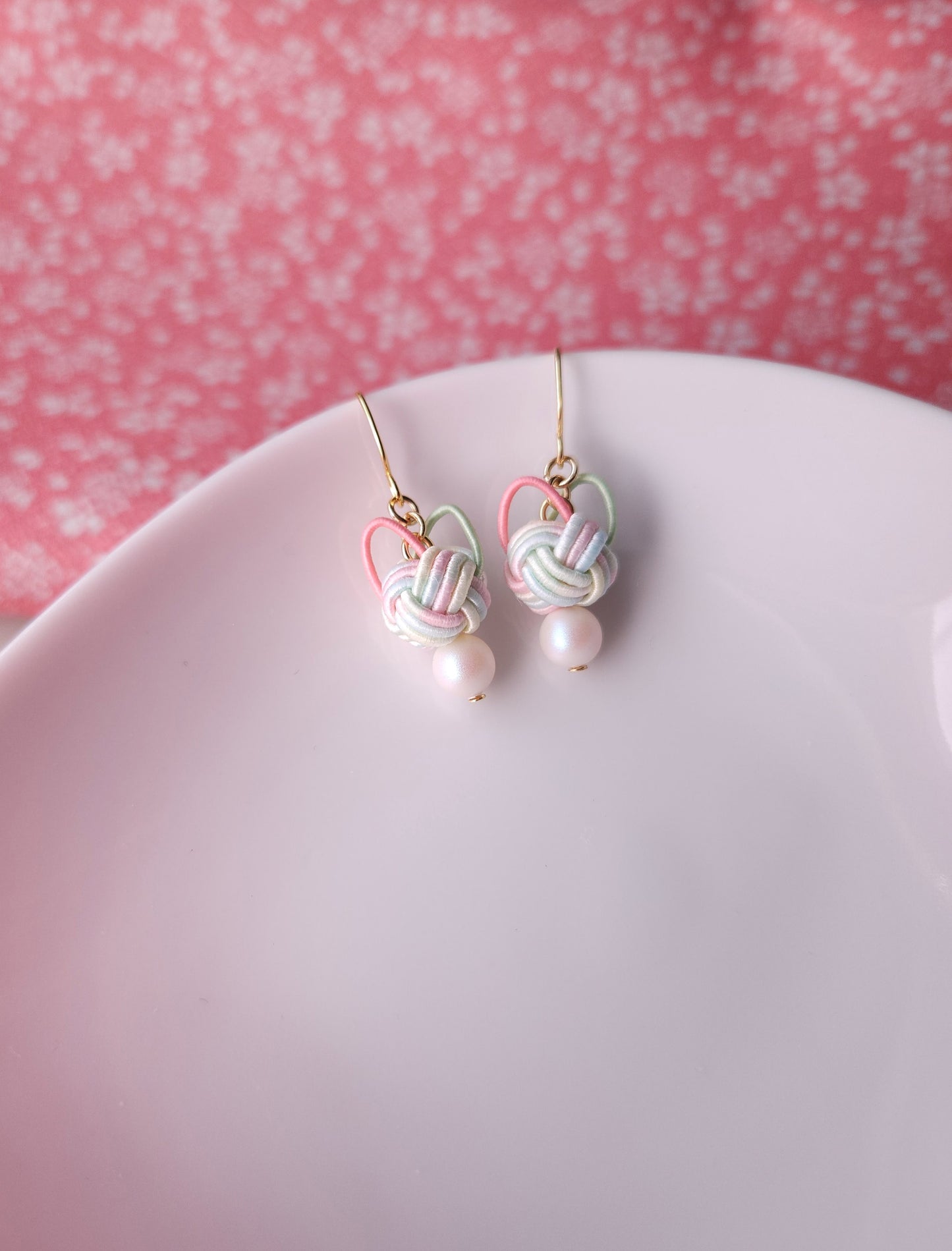 Cat Head  Earrings - Pastel Rainbow