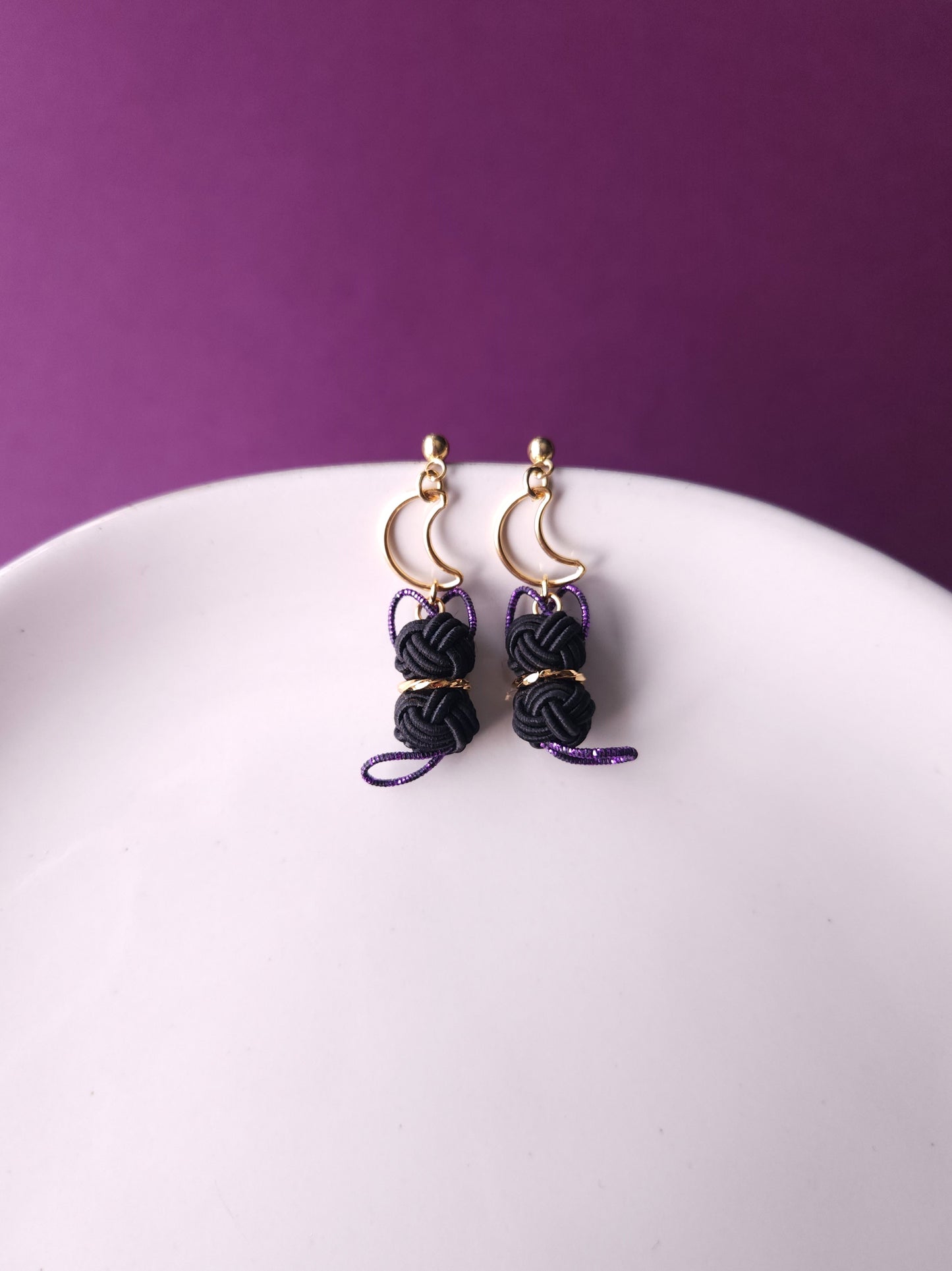 Cat and Moon - Black x  Purple