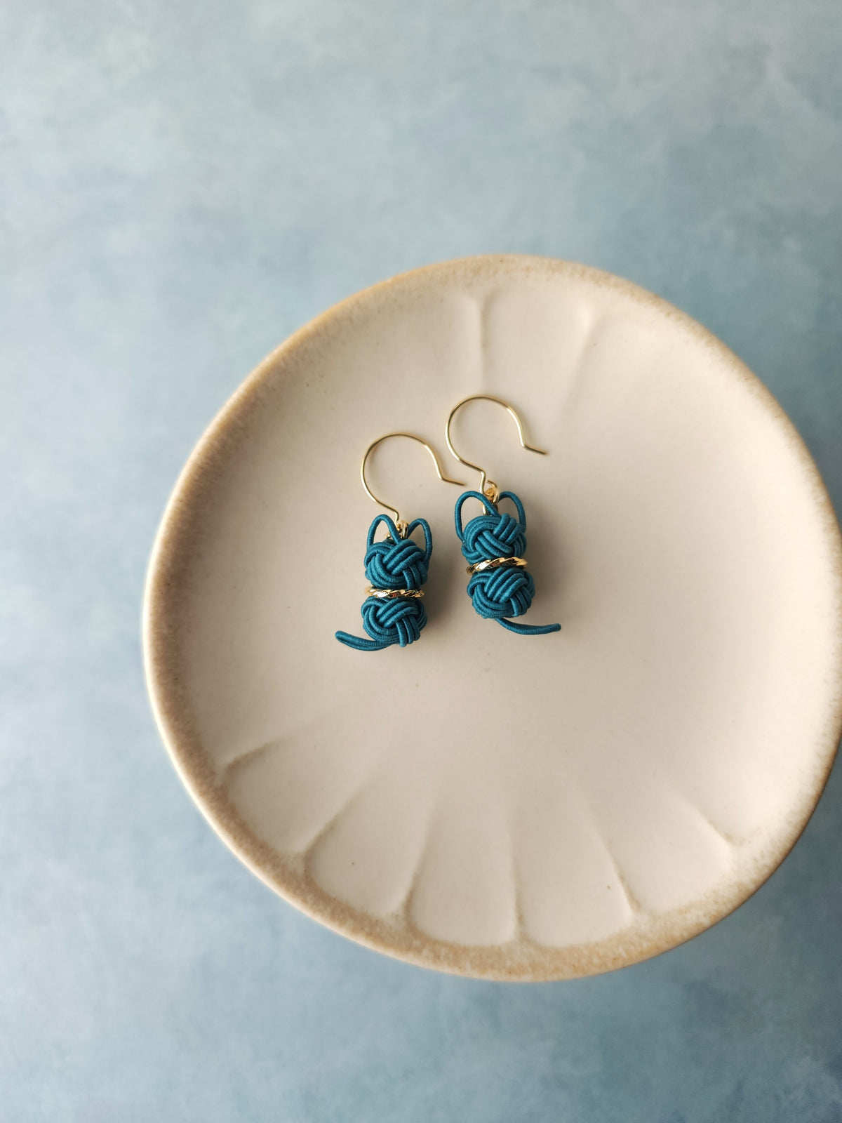 Cat Earrings  - Teal Green