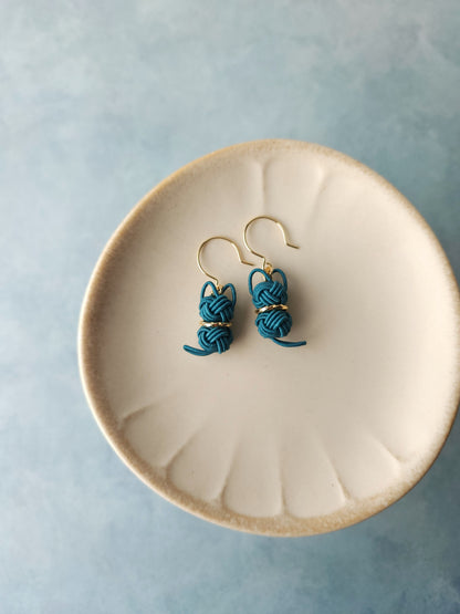 Cat Earrings  - Teal Green