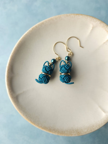 Cat Earrings  - Teal Green