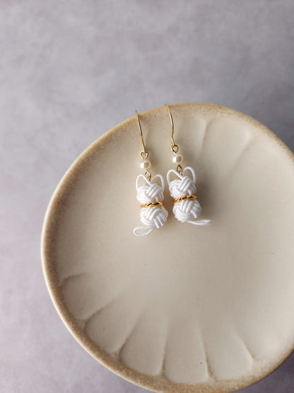Cat Earrings - White