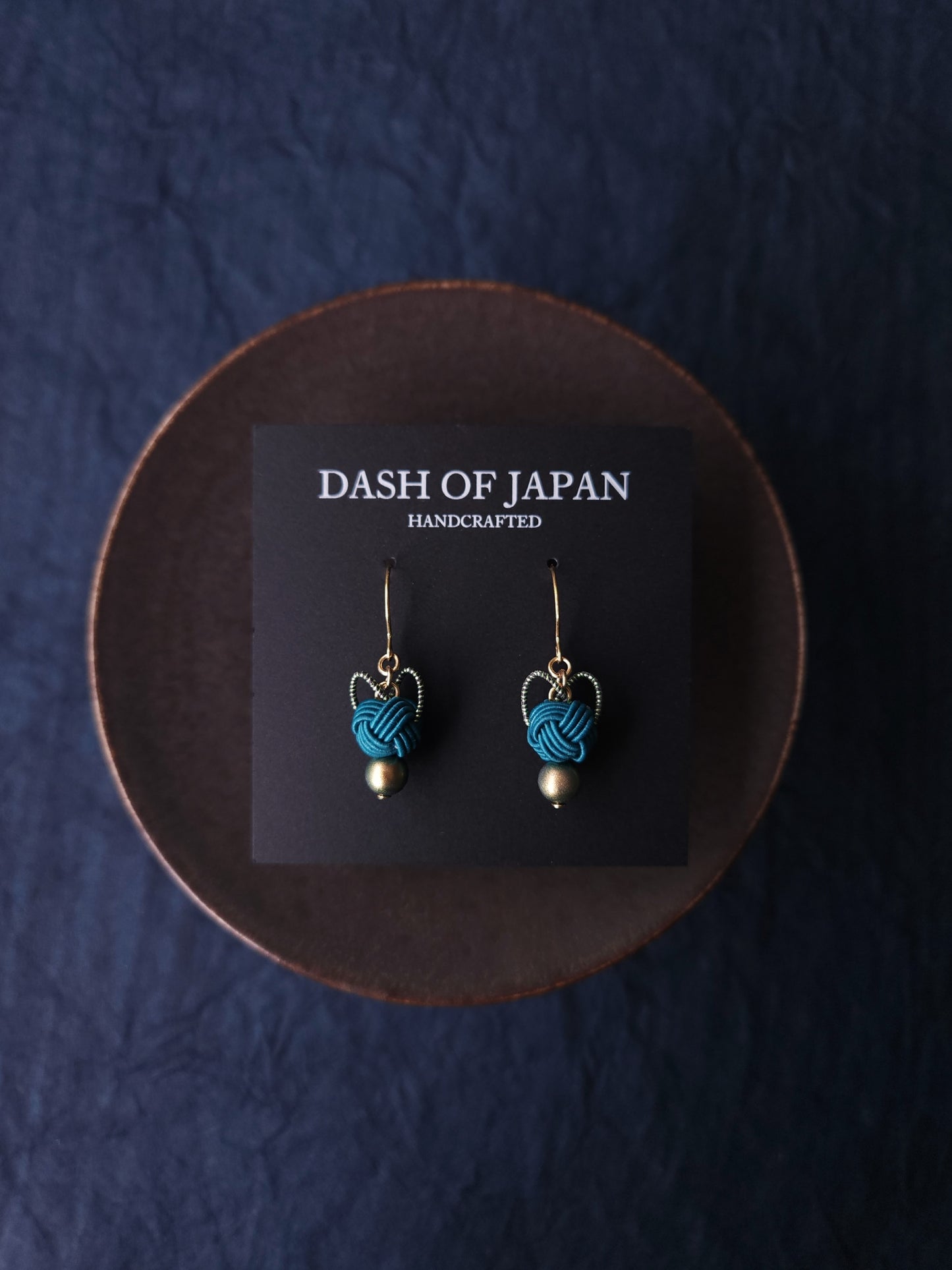 Cat Head Earrings - Teal x Green Gold