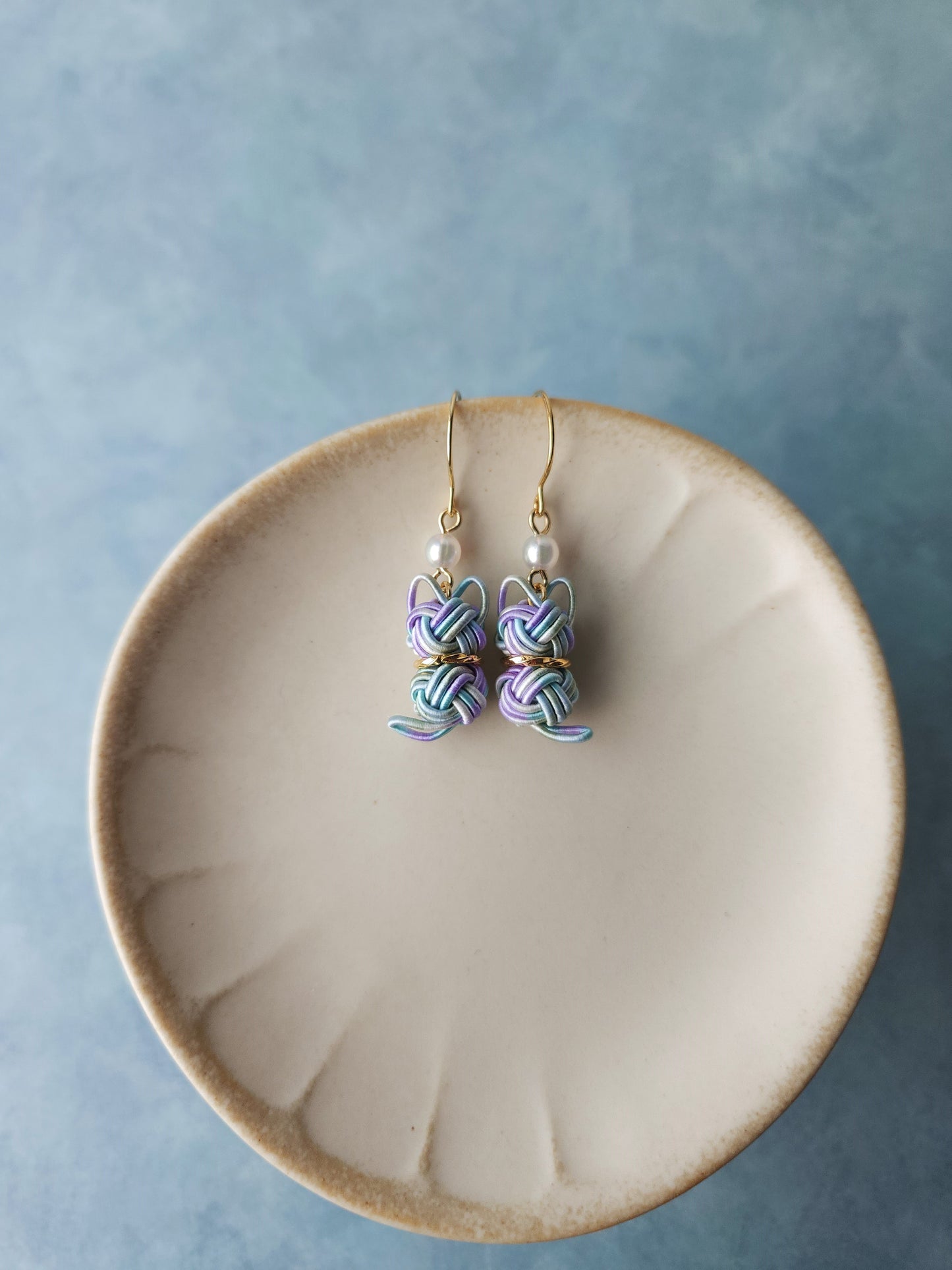 Cat Earrings - Hydrangea Blue