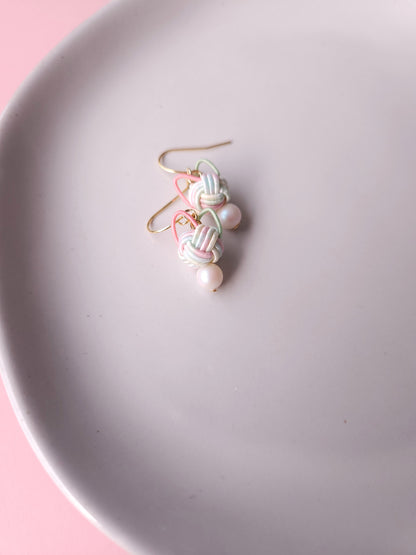 Cat Head  Earrings - Pastel Rainbow