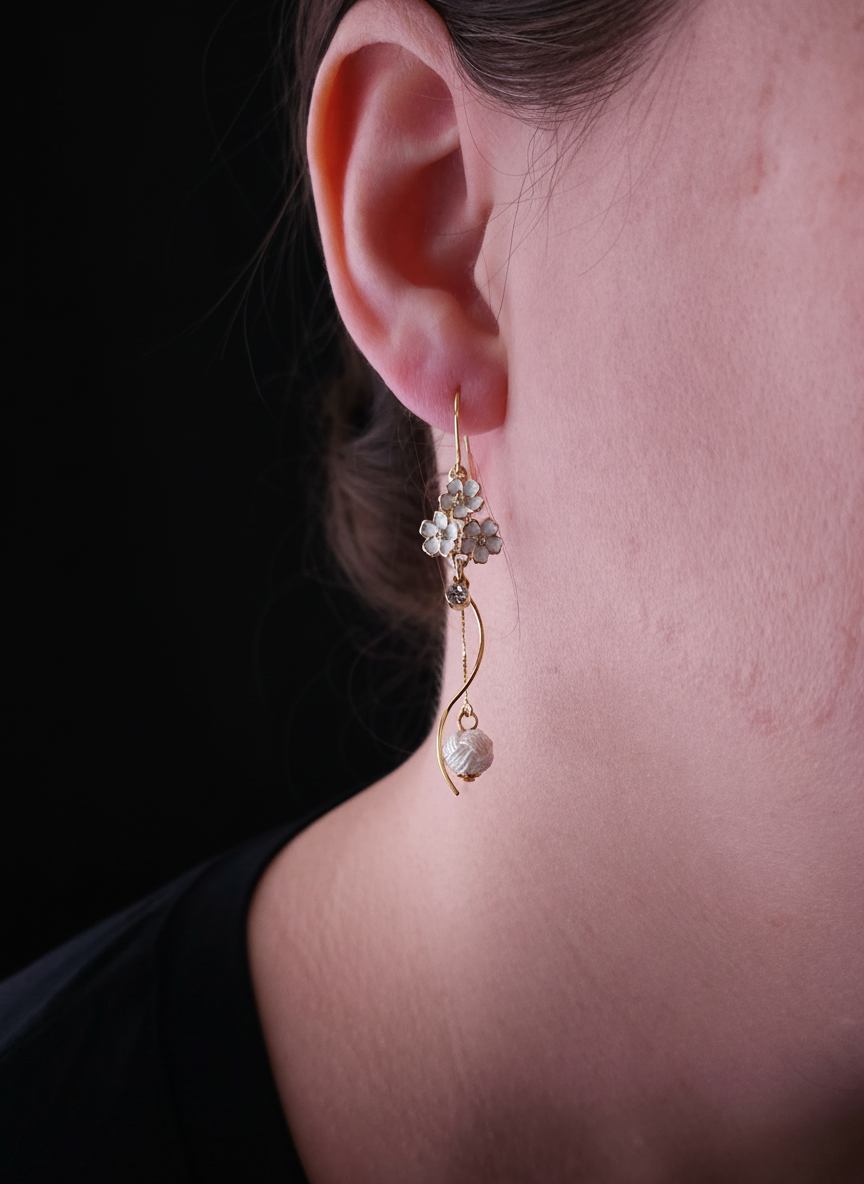 Sakura Blossom Earrings - Pink