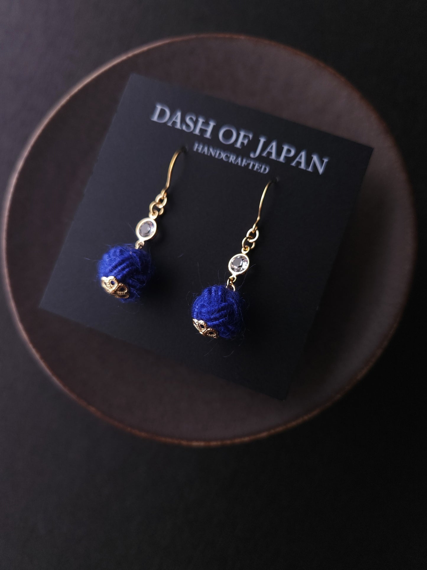 Japanese Mizuhiki Drop Earrings - Fluffy Blue