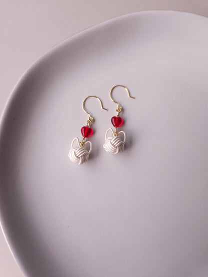 Cat and Heart  - White x Red