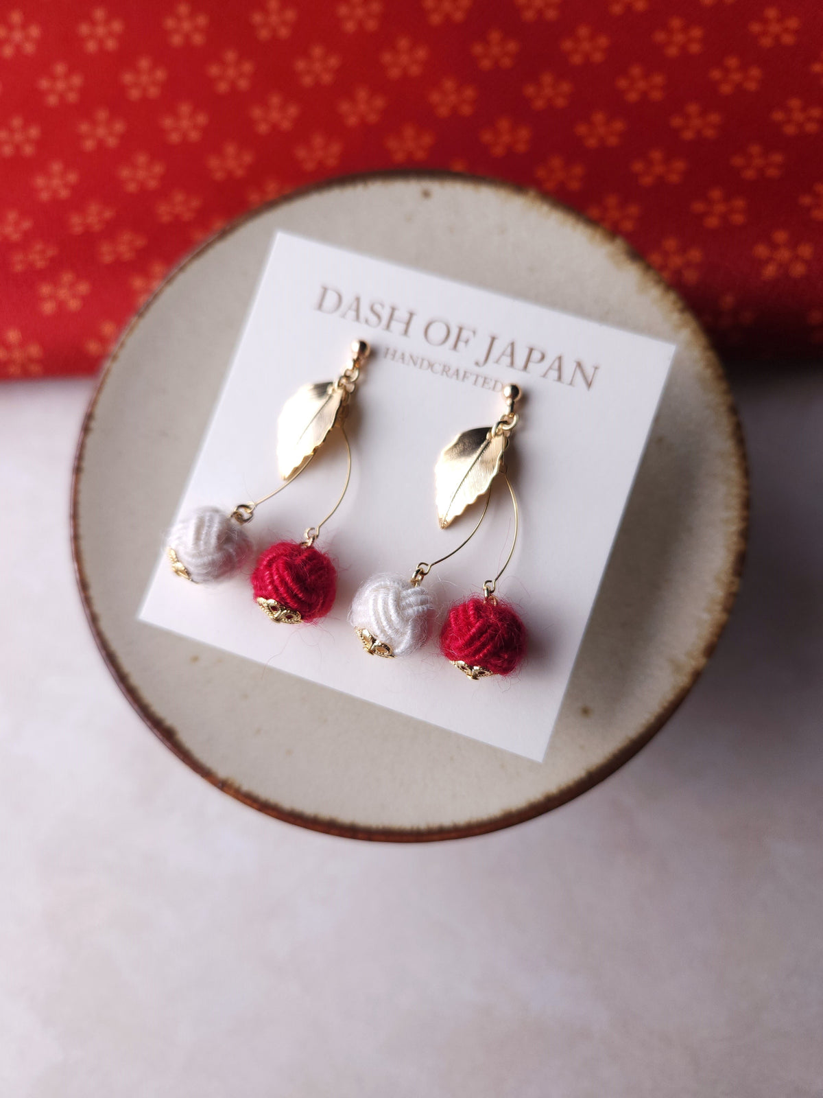 Fluffy Cherry Drop - Red and White
