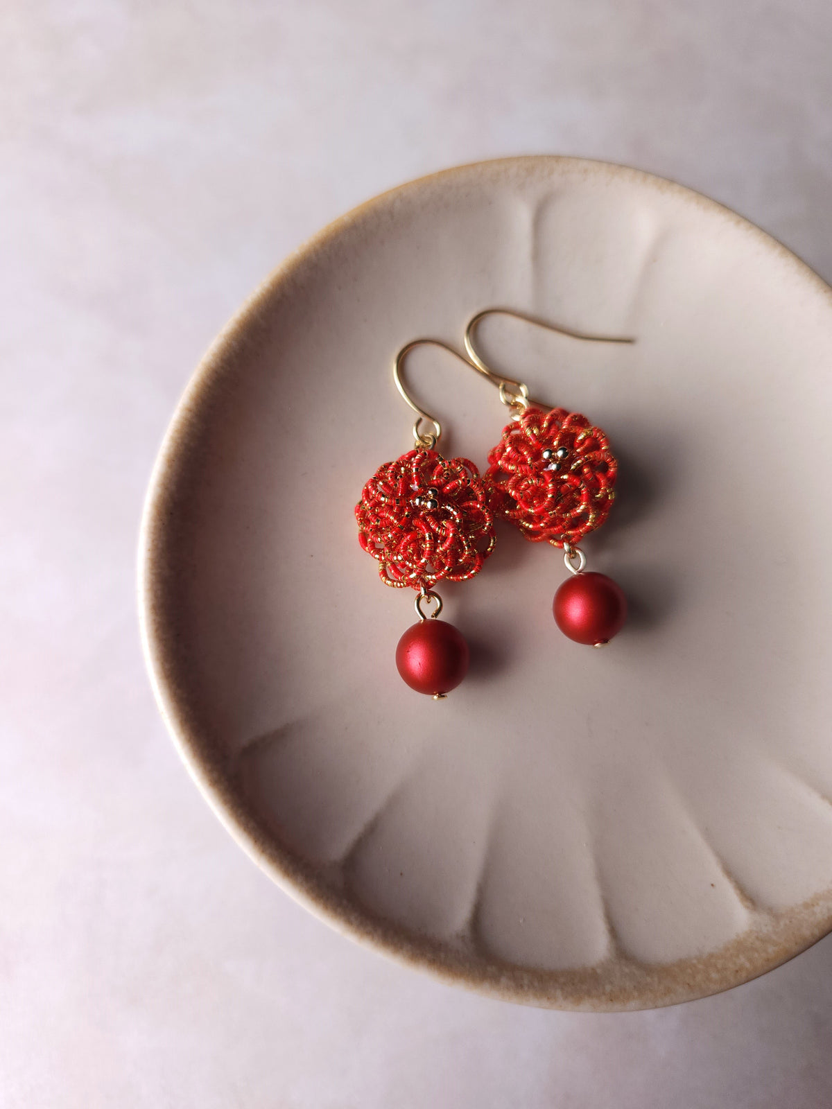 Chrysanthemum - Orange Red and Gold
